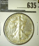 1942-S Walking Liberty Half Dollar, AU, value $22