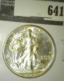 1944-D Walking Liberty Half Dollar, BU, value $60
