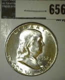 1952-D Franklin Half Dollar, BU MS63+, value $23+