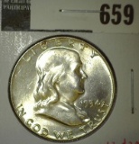 1954 Franklin Half Dollar, BU, MS63 value $20, MS65 value $70