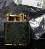 Vintage / antique Dunhill lighter, brass wrapped in leather, old example