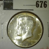 1970-D Kennedy Half Dollar, BU, low mintage from mint Sets only, MS63 value $20, MS65 value $42