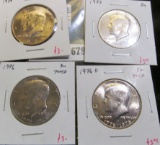 4 Kennedy Half Dollars, 1974, 1976, 1976-D & 1977, all BU, group value $12