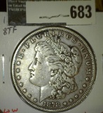 1878 Morgan Dollar, 8 tail feathers, SCARCE, LOW MINTAGE, ONE YEAR TYPE, XF, value $90
