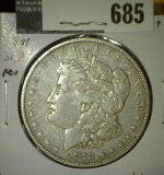 1878 Morgan Dollar, 7 tail feathers, 3rd reverse, VF+ value $45