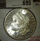 1881-S Morgan Dollar, BU, value MS63 $65, MS64 $80, MS65 $165