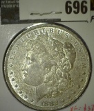 1882-O Morgan Dollar, XF+, XF value $37, AU value $42