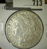 1887-O Morgan Dollar, XF, value $42