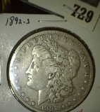1892-S Morgan Dollar, F, VF value $140