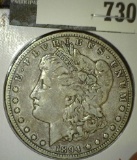 1894-O Morgan Dollar, VF+, value $60