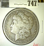 1901-S Morgan Dollar, VF, value $45