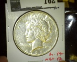 1923-D Peace Dollar, AU/BU, value AU $40, MS60 $70