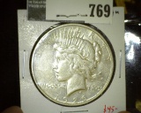 1926-D Peace Dollar, AU toned, value $45