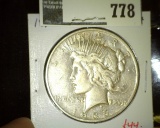 1935-S Peace Dollar, VF+, value $44