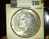 1971-D Eisenhower Dollar, BU toned, nice example, value $10