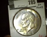 1974-D Eisenhower Dollar, BU toned, nice example, value $10