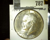 1976 type 2 Eisenhower Dollar, BU toned, nice example, value $10