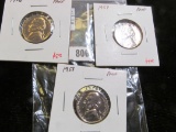 3 Proof Jefferson Nickels, 1956, 1957 & 1958, group value $17