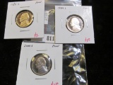 3 Proof Jefferson Nickels, 1985-S, 1994-S & 2000-S, group value $9