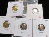 5 Proof Roosevelt Dimes, 1973-S, 1974-S, 1975-S, 1976-S & 1977-S, group value $11