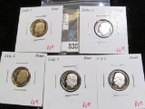 5 Proof Roosevelt Dimes, 2009-S, 2010-S, 2011-S, 2012-S & 2013-S, group value $12+