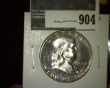 1956 Proof 90% Silver Franklin Half Dollar, value $45