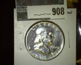 1960 Proof 90% Silver Franklin Half Dollar, value $22