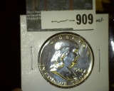 1961 Proof 90% Silver Franklin Half Dollar, value $22