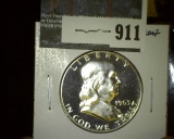 1963 Proof 90% Silver Franklin Half Dollar, value $22