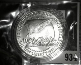 1987-P US Constitution Bicentennial Commemorative Silver Dollar, BU in capsule, value $25