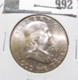 1961 P Franklin Half Dollar Toned BU.