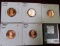 1985 S, 86 S, 87 S, 88 S & 89S Proof Lincoln Cents.