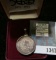 1492-1992 Silver Christopher Columbus Medal With Bezel Commemorating The 400th Anniversary Of The Di