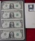 Crisp Uncut Sheet Of Four Series Of 1988-A One Dollar Notes