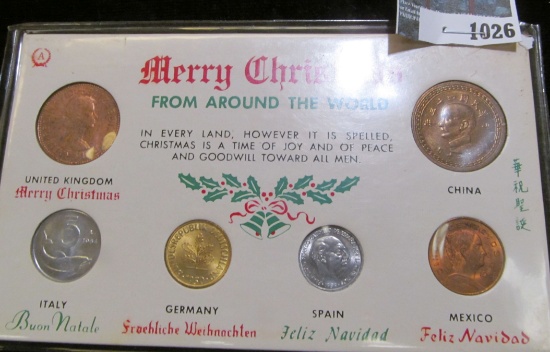 Merry Christmas from around the World Six Coin set in a special holder.