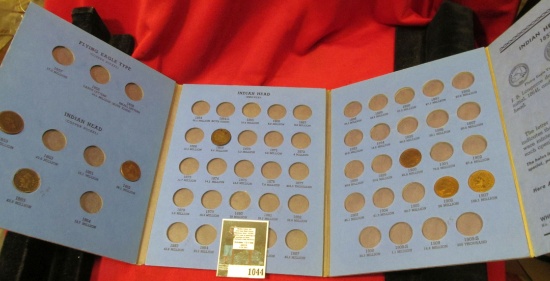 Partial Indian Head Cent Set in a blue Whitman holder, (includes 1859, 62, 63, 69 (holed), 81, 84, 8