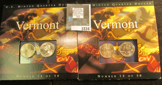 Pair of Vermont P & D U.S. Mint issued Quarter Sets.