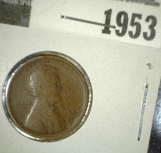 1909 S Lincoln Cent, VG+.