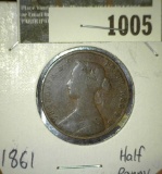 1861 Great Britain Half Penny.