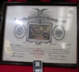 Framed Certificate Issued 1918 