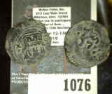 Pair of Ancient Coins depiciting a Rampant Lion and a castle.