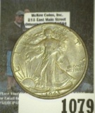 1943 D High grade Walking Liberty Half Dollar.