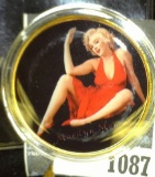 1926-1962 Marilyn Monroe Medal, 39mm, BU, Gold-colored. Marilyn nude and with red dress.