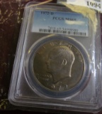 1972 D PCGS slabbed MS65 Eisenhower Dollar.