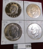 1974 S Proof, 76 P Type One BU, 76 D Type One BU, & 76 S Proof Type One Eisenhower Dollars.