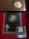 1971 S Eisenhower Proof Silver Dollar in original brown box of issue.