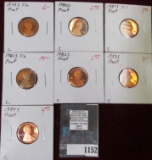 1979 S T-2, 80 S, 81 S T-1, 81 S T-2, 82 S, 83 S, 84 S Proof Lincoln Cents.