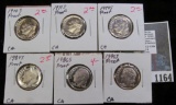 1970 S, 71 S, 72 S, 84 S, 86 S, & 90 S Proof Roosevelt Dimes.