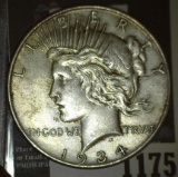 1934 P U.S. Peace Silver Dollar.