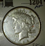 1928 S U.S. Peace Silver Dollar.